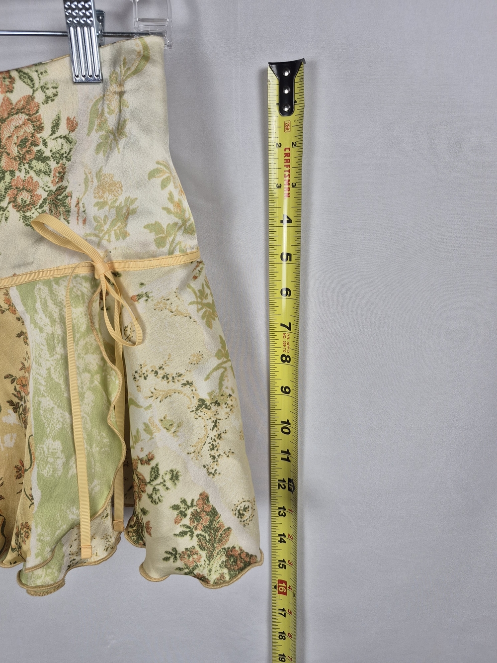 Kimchi Blue Yellow and Green Floral Wrap Mini Skirt Size M - Picture 7 of 7